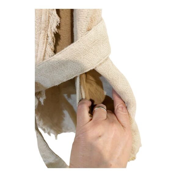 Free People Canvas Hooded Utility Vest Jacket Tie Waist NWT Sz S Aztec Trim - Picture 4 of 10